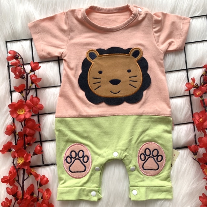 Baju romper pendek bayi lakilaki cowok babyboy lucu bordir murah pergi santai bestseller -lio