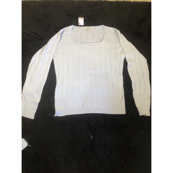 preloved outer lengan panjang biru langit knit