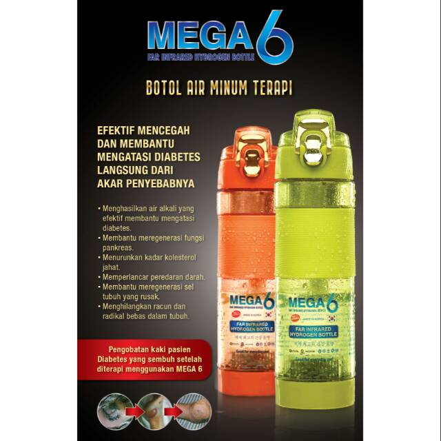 SUPER PROMO.... botol Kesehatan MEGA 6 Far Infrared Hydrogen Bottle