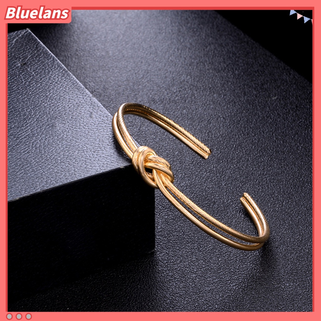 Bluelans 4Pcs Fashion Knotted Circle Arrow Rhinestone Opening Bangles Women Bracelets