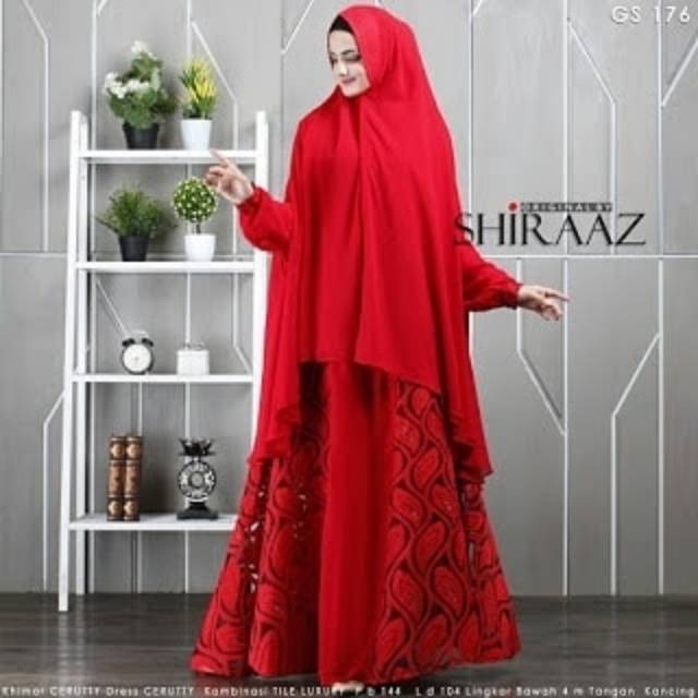 gamis brukat merah gamis by shiraaz  batik gamis lebaran shiraaz ready