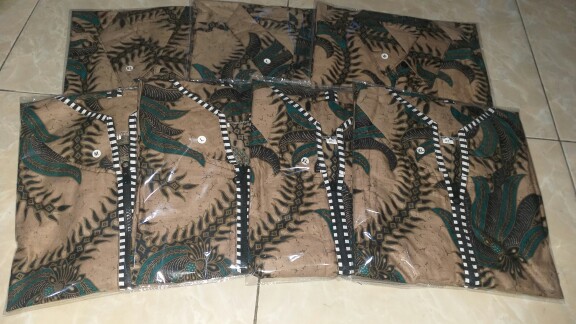 Set Batik Tradisional Couple Blus/blouse Zipper Depan /kemeja Lengan Pendek Ori Batik Pekalongan