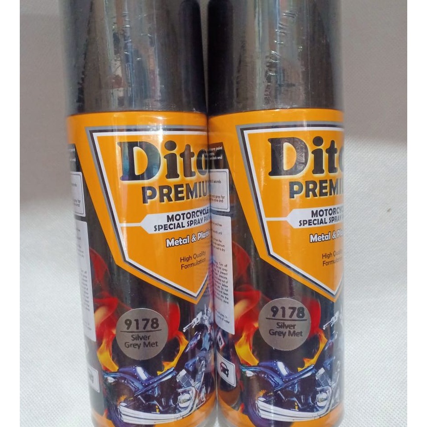 DITON Premium Pilok Pilox Cat Semprot - 9178 Silver Grey Met / Abu Metalik / Silver Abu Metalik (400cc)