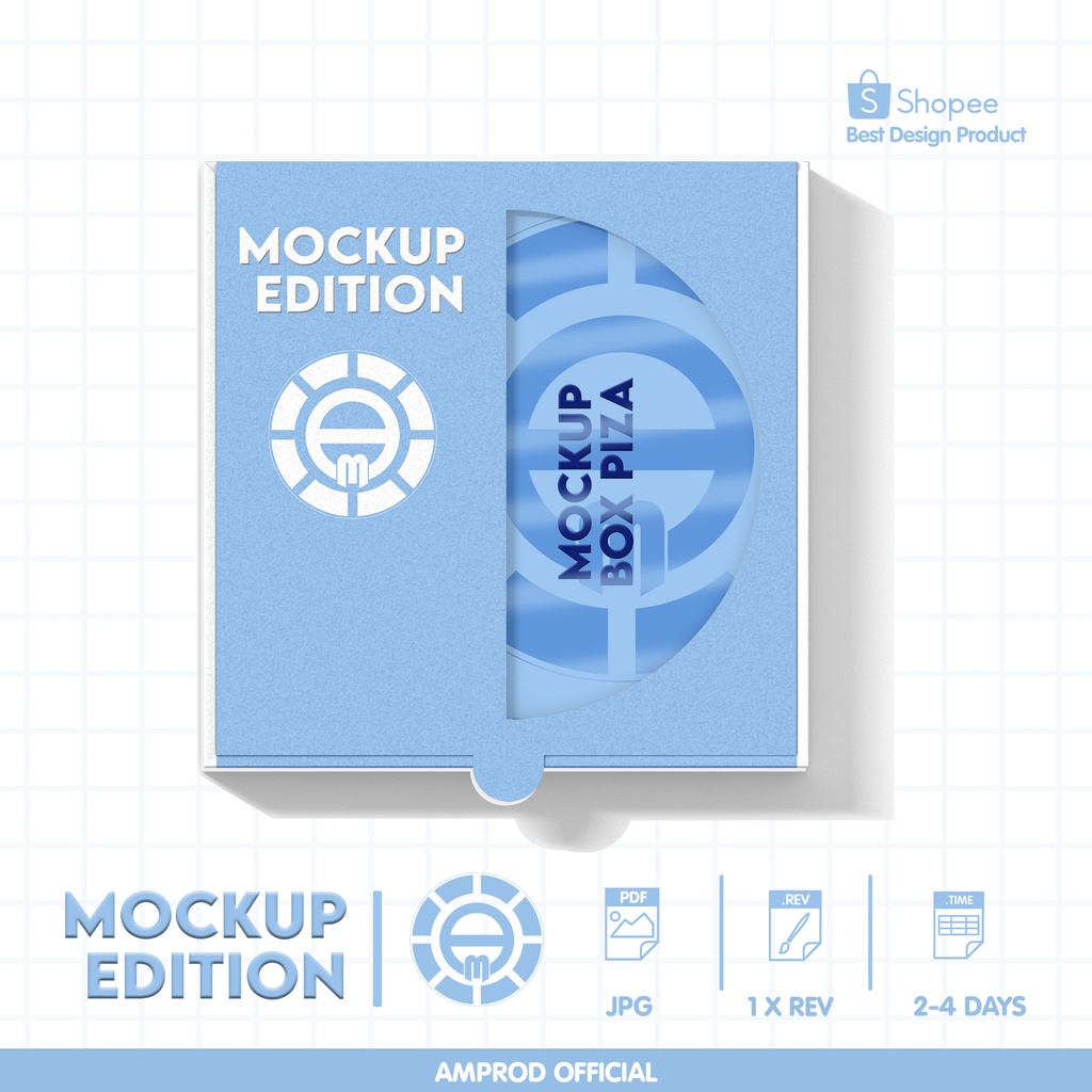 JASA DESAIN PRODUK MOCKUP  / DESAIN BOX PIZZA / BOX MAKANAN [ MOCKUP ONLY ]