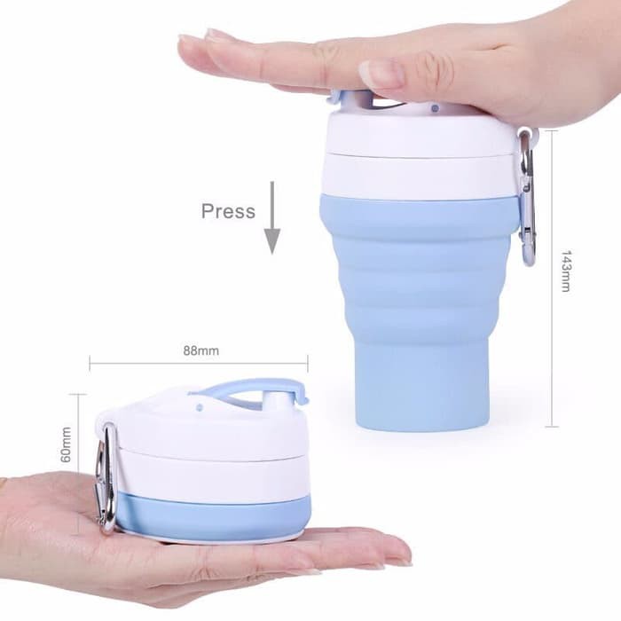 Collapsible Silicone Foldable Coffee Cup 350ML Leak Proof M814