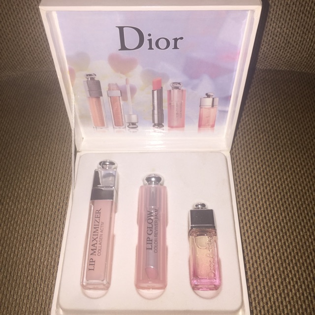 Dior set giftset parfum lipstick lipgloss