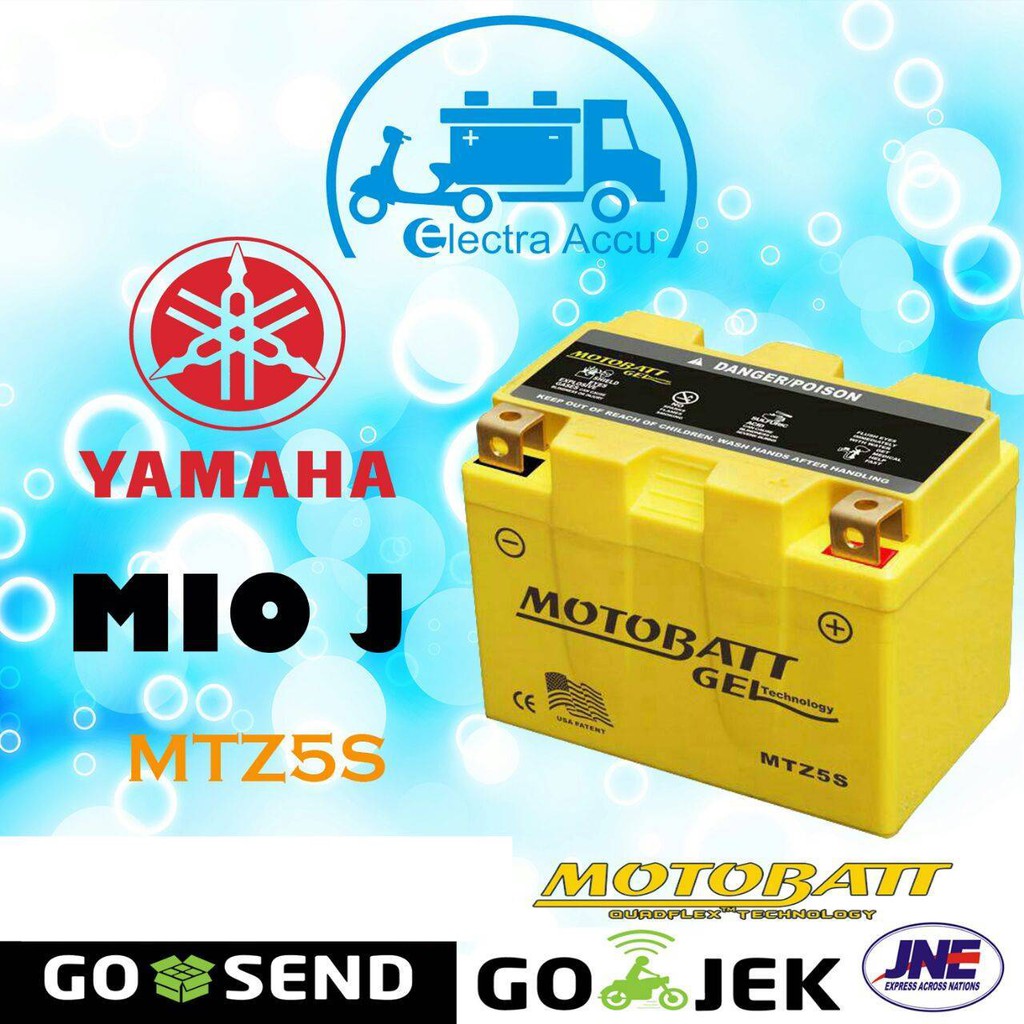 Aki Motor Yamaha Mio J MTZ5S Motobatt Aki Kering Gel | Shopee Indonesia