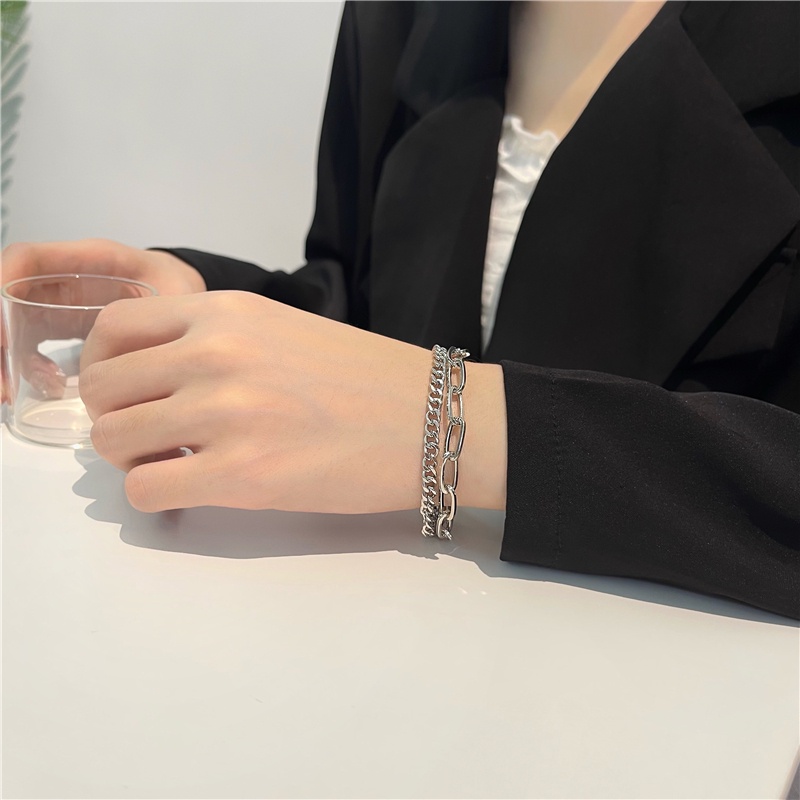 Gelang Model Lapis Ganda Gaya Hip Hop Korea Untuk Aksesoris