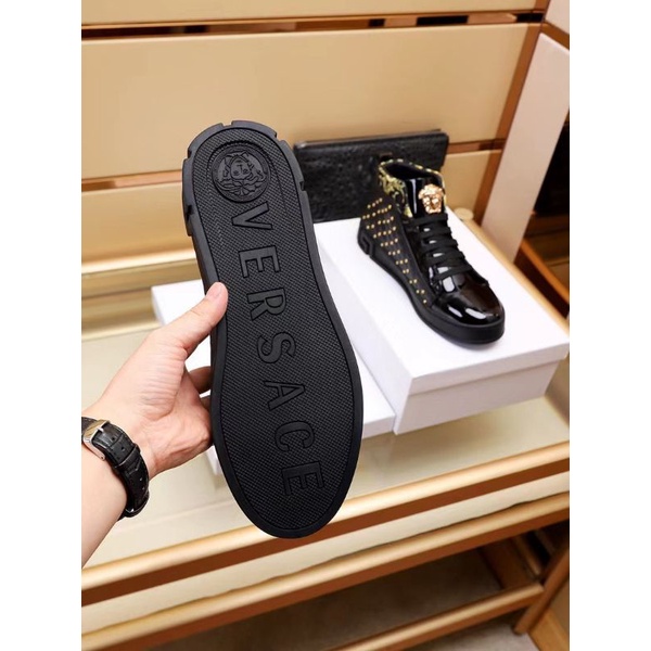 sepatu boot pria vers4ce sneaker high top cowok men shoes hitam terlaris P1SHOES