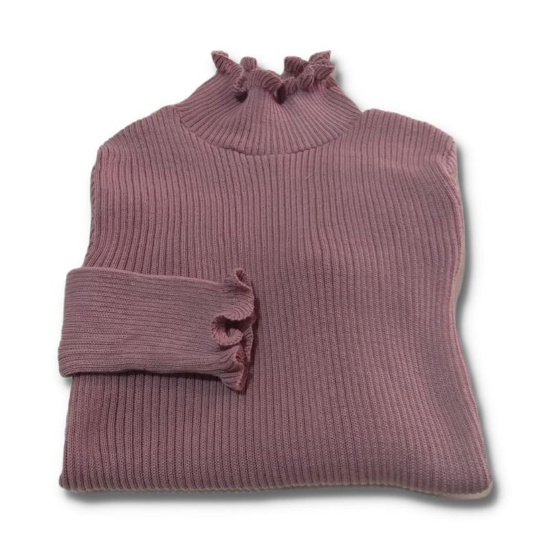 DAISY CURLY SWEATER | TURTLENECK KRIWIL LENGAN PANJANG | SWEATER KRIWIL-Nila