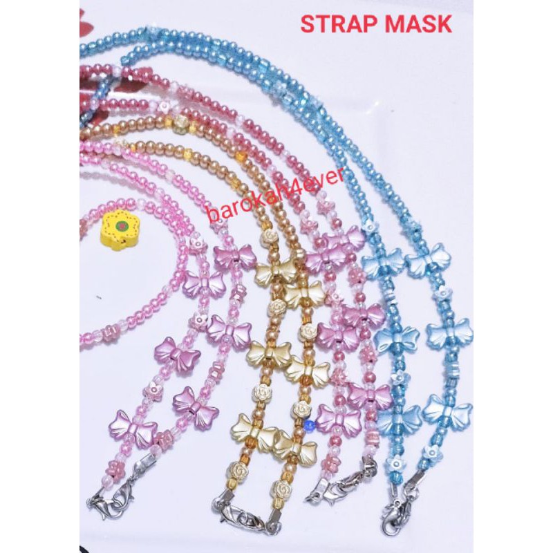 Strap Mask Tali Masker Kombinasi Pita