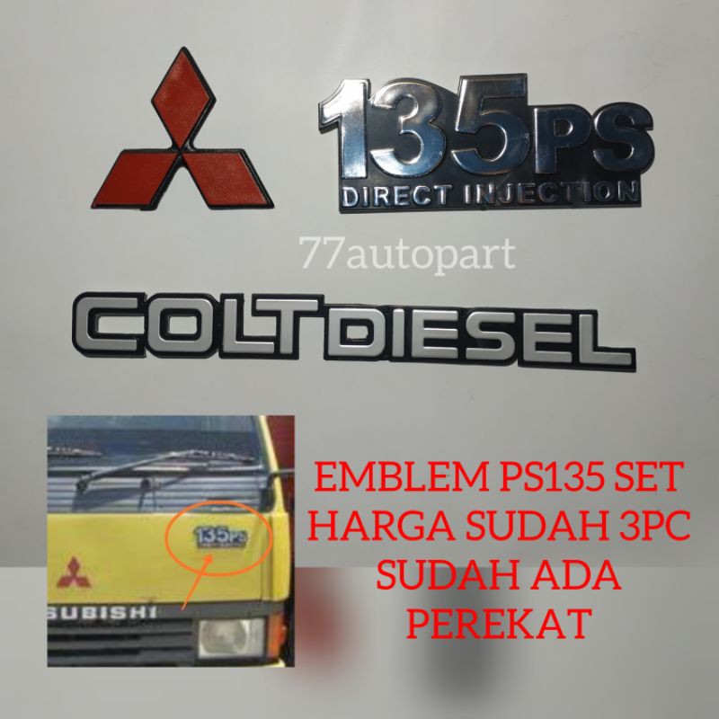 Emblem logo ps135 colt diesel set 3pc