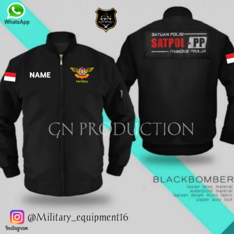 Jaket polpp jaket bomber logo bordir