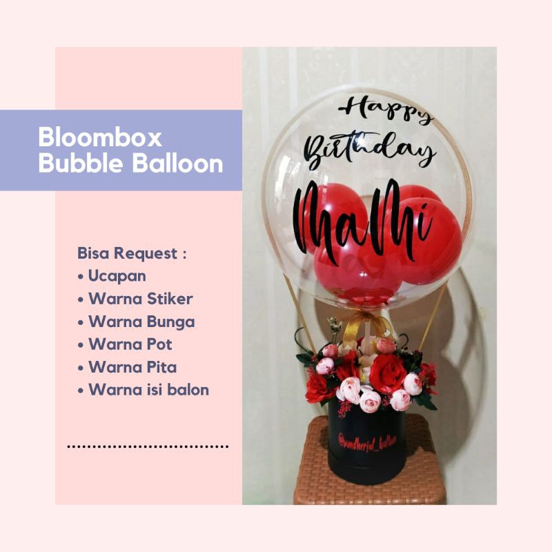 bloom box bubble Balloon balon box balon pot balon pvc