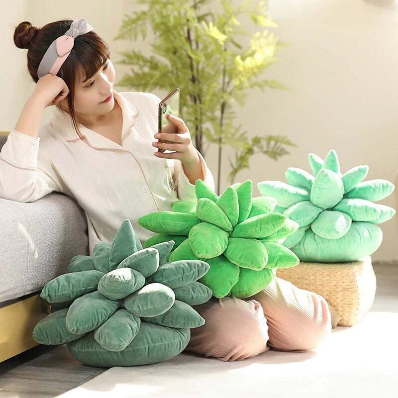 45cm Mainan Succulent Plant Stuff Toys Boneka Pillow Plush Plushie Toys Plants Room Home Decor