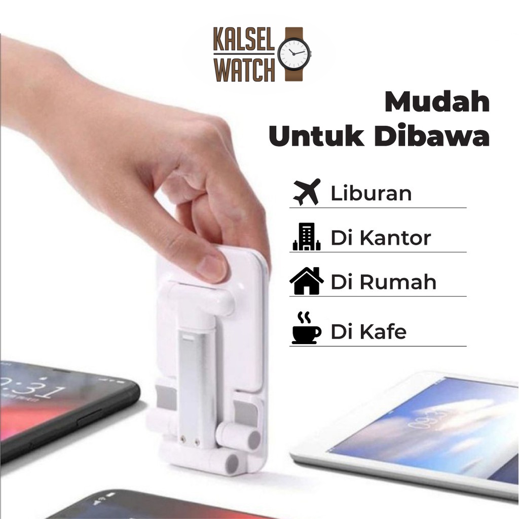 Dudukan Stand Holder HP Meja Sandaran Penyangga Handphone Tablet Lipat Folding / Phone Holder Stand HP Dudukan Handphone PAD Desktop Bracket Meja Foldable Folding Desktop HP1