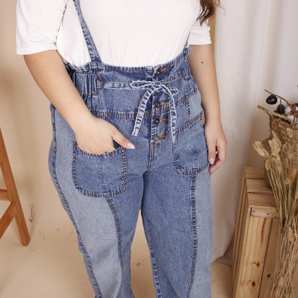 OVERALL JEANS JUMBO WANITA / CELANA BIG SIZE WANITA / CELANA DENIM JUMBO