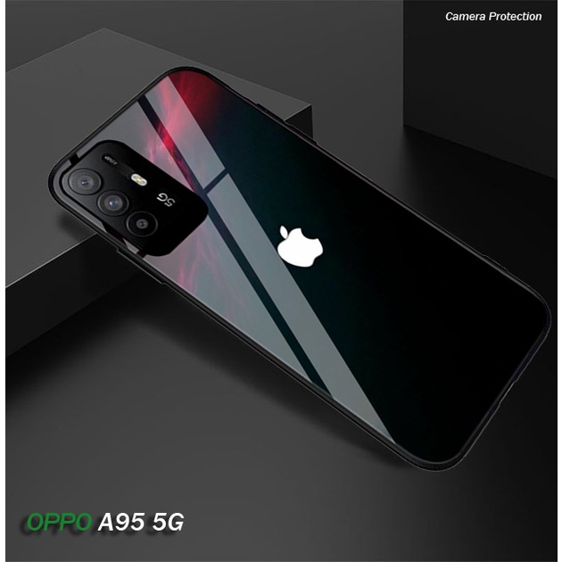 ( SC36 ) Softcase Glass Kaca Oppo A95 - Kesing Hp - Softcase Glass Hp Oppo A95 - Softcase Kaca Oppo 