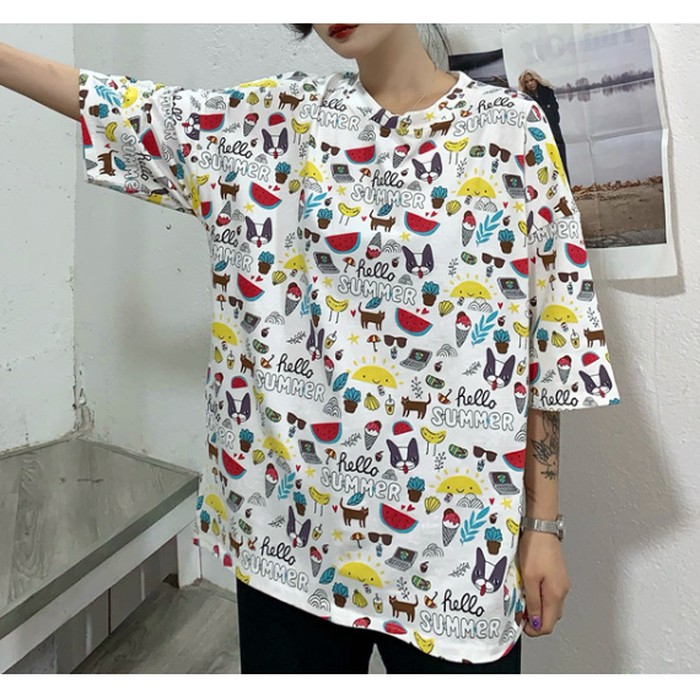 kaos t shirt lucu / motif zebra / oversized tee baju wanita