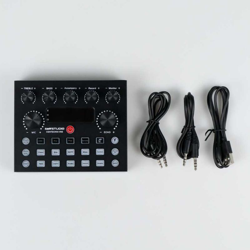 Soundcard TaffSTUDIO Mixer USB External Sound Card Bluetooth Amplifier V8S