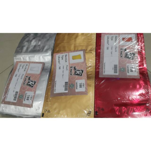 Pouch K-pack Padat Super Pouch tidak tembus warna metalik 500ml