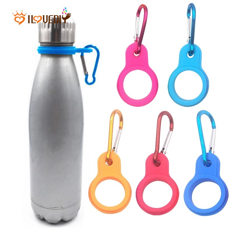 1pc Klip Carabiner Holder Botol Minum Portable Anti slip Bahan Aluminum Untuk Outdoor / Olahraga / Camping / Hiking