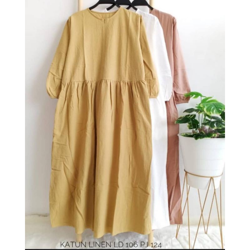 dress katun linen