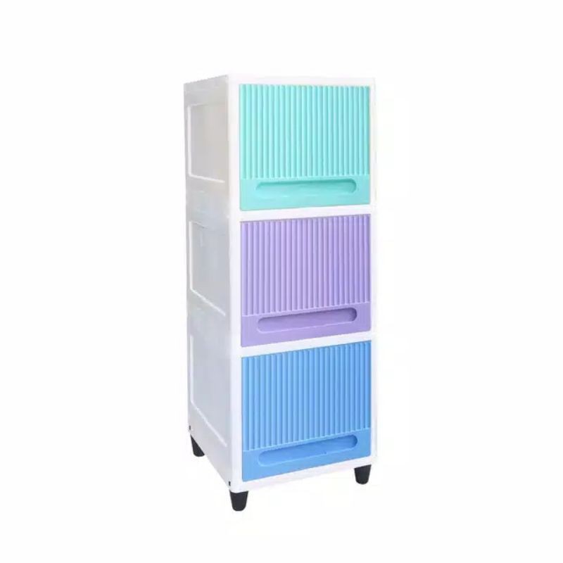 CLUB-Lemari Flip Cabinet Susun 3 / Lemari Kabinet / Laci Susun / Laci Serbaguna