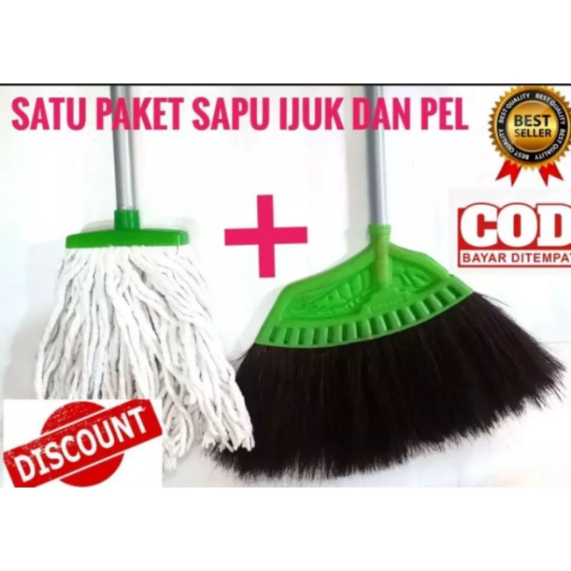 Paket Sapu ijuk dan Pel Lantai