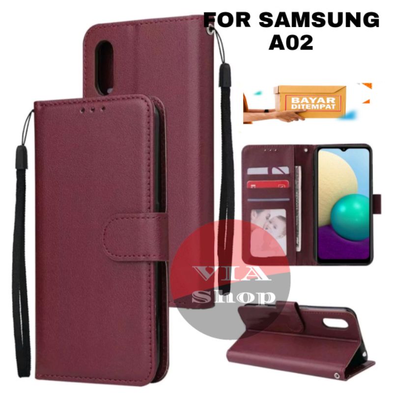 SARUNG DOMPET HP SAMSUNG A02 /WALLET FLIP CASE LEATHER FOR SAMSUNG A02