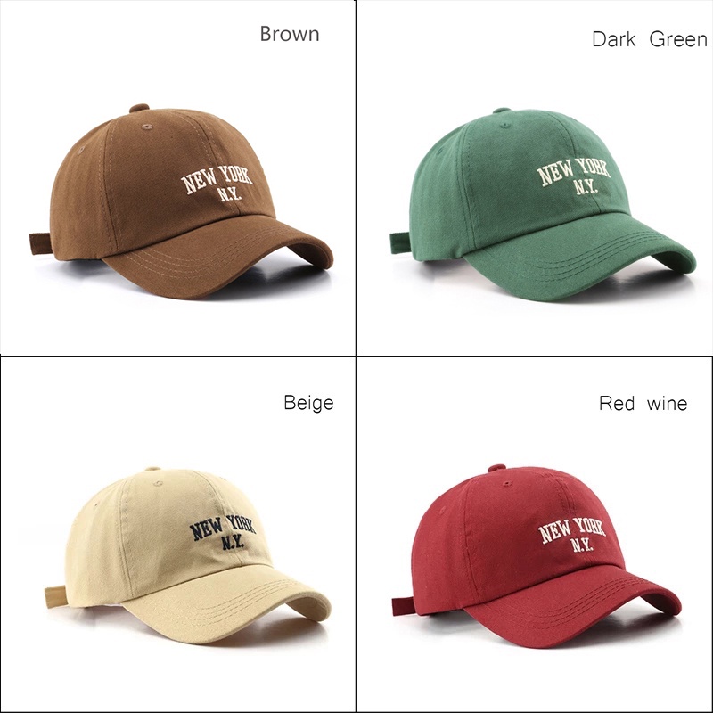 Topi Baseball Motif Bordir Tulisan New York Ny Gaya Retro Korea Untuk Pria Dan Wanita