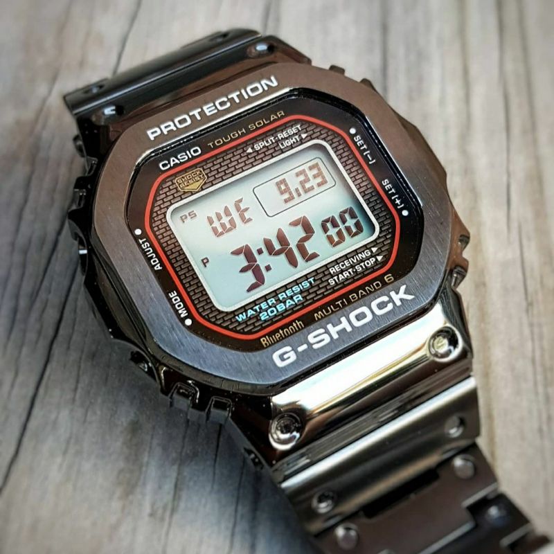 Jam Tangan Pria Casio G-Shock B5000 Digital Rantai Silver Stainless Steel Ori Bm Non Tough Solar