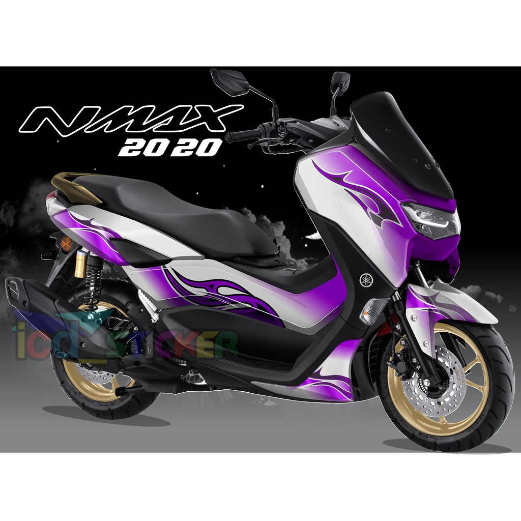 decal nmax new 2021 ungu  putih elegant/sticker full body decal nmax terbaru