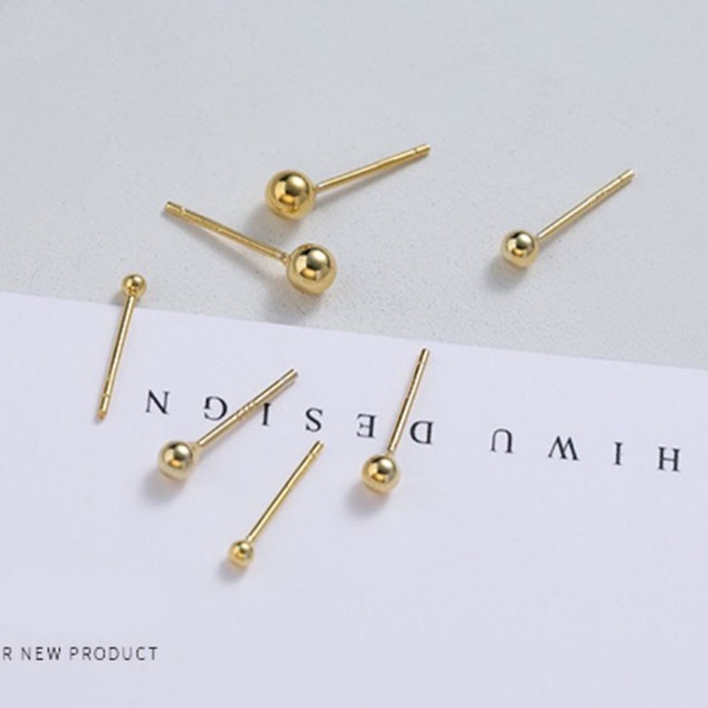 Anting Tindik 925 Silver Ukuran 3 / 4 / 5mm Untuk Wanita