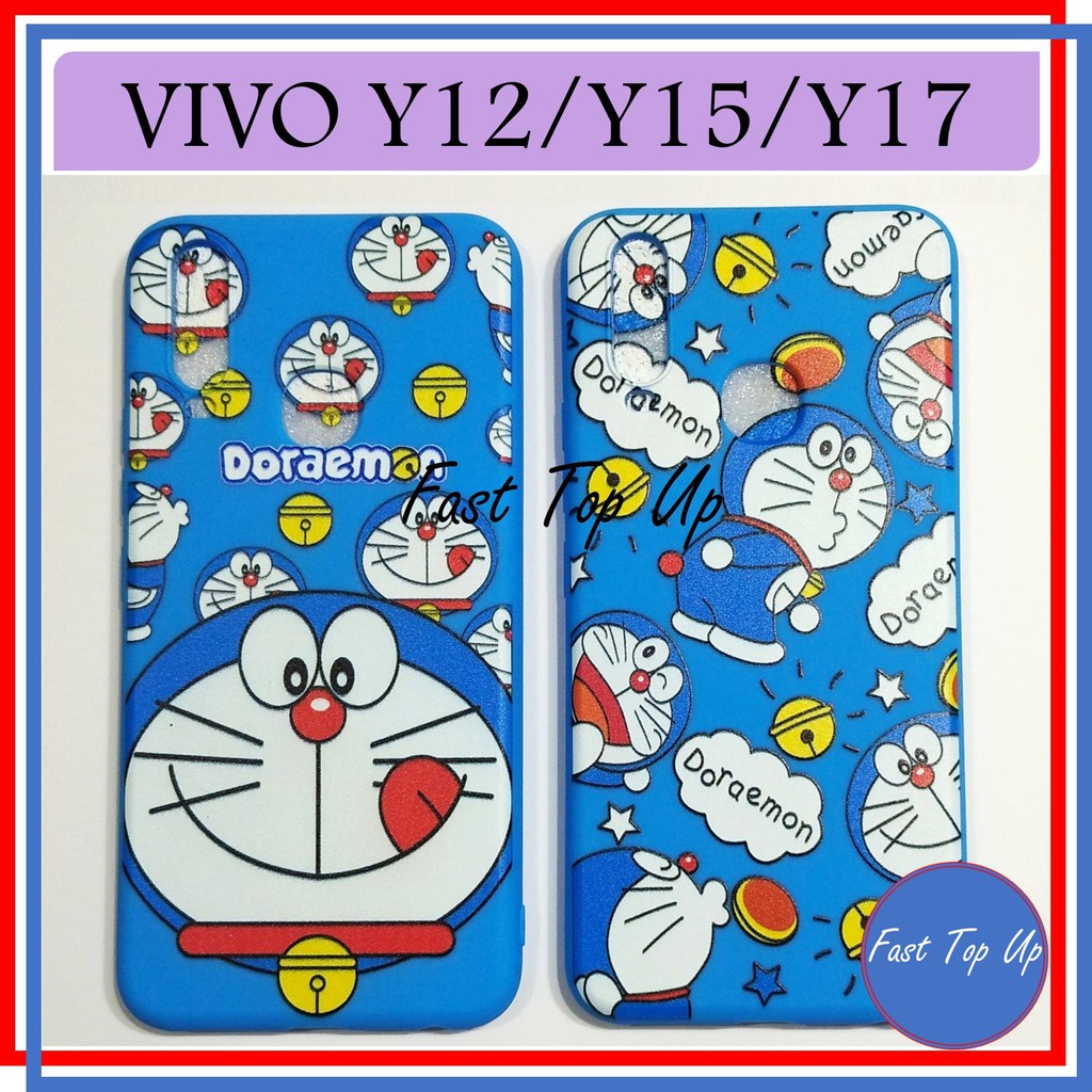 Softcase Doraemon VIVO Y12 Y15 Y17 Impor