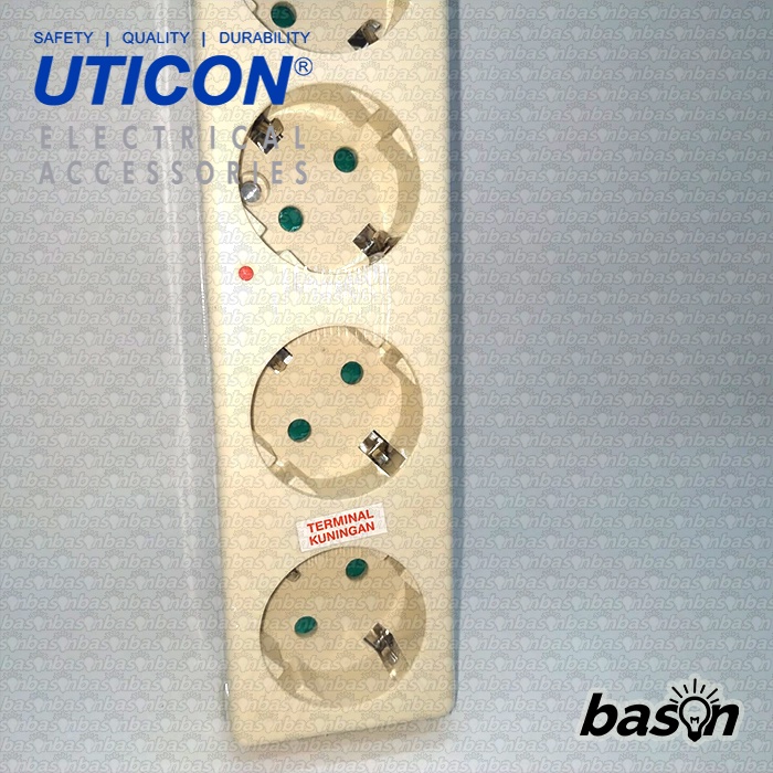 UTICON ST188N TANPA KABEL - Stop Kontak 8 Lubang Arde + Terminal Panel Multi Outlet