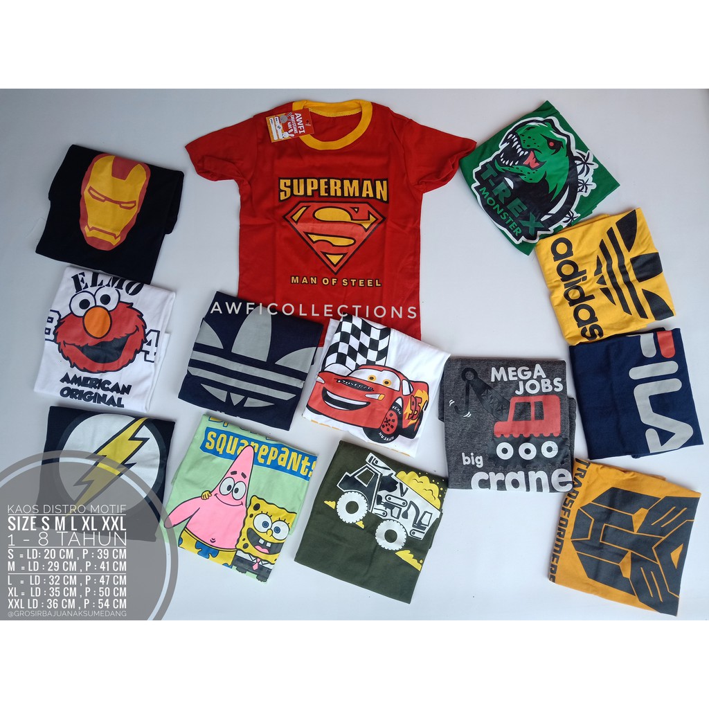  Kaos  anak  Distro  Branded motif Ukuran M 3 4 Tahun 