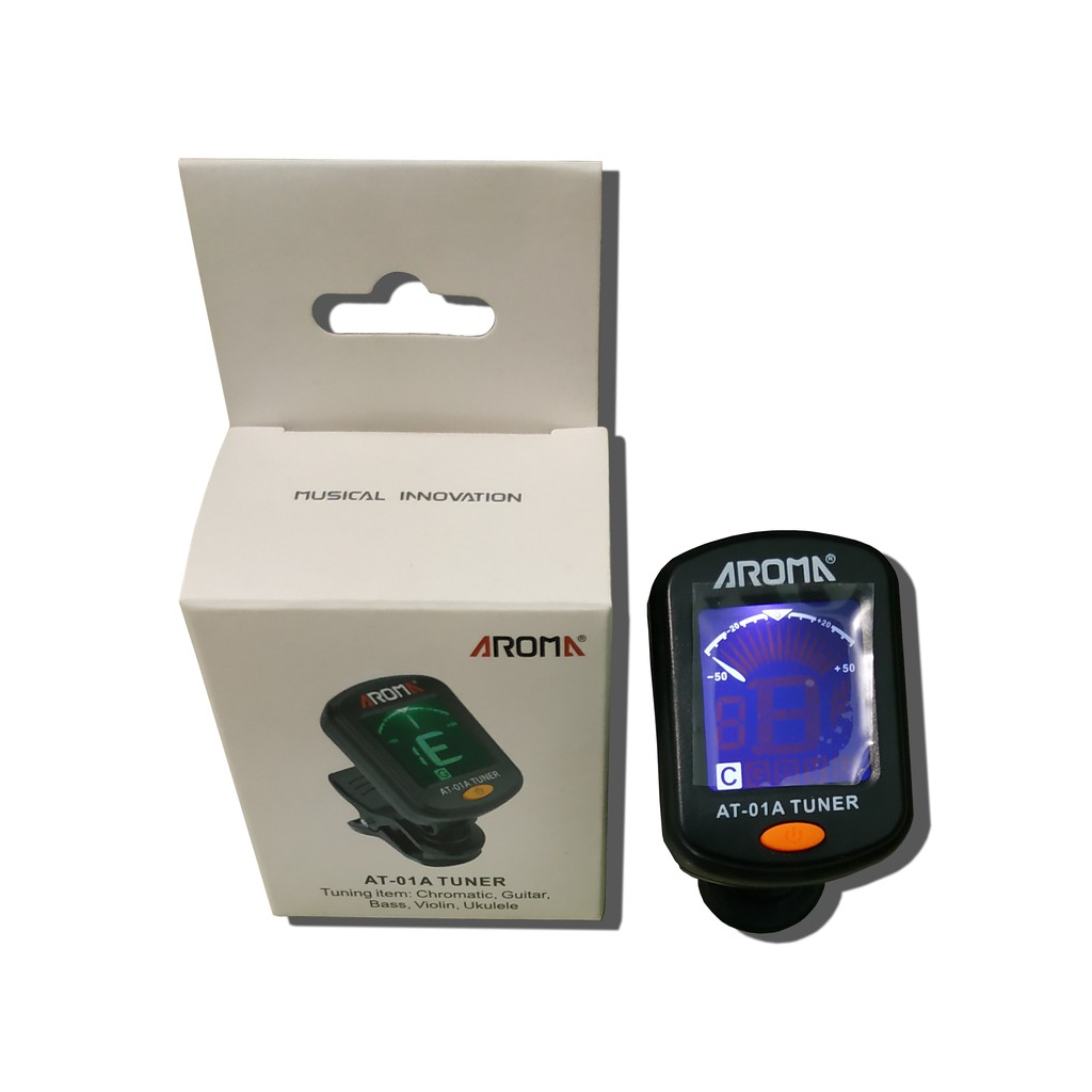 Digital Tuner Gitar Bass Biola Ukulele Merk Aroma Alat Stem Murah Bonus Baterai