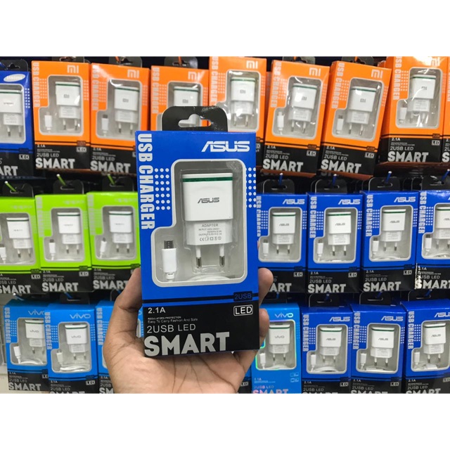 Tc Travel Charger SmartLed Brand 2Usb 2.1a Samsung Xiaomi Oppo Vivo Asus