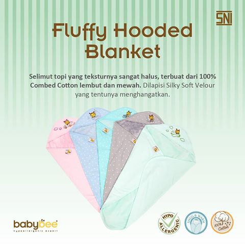 Babybee Fluffy Hooded Blanket for Baby Selimut Topi Bayi