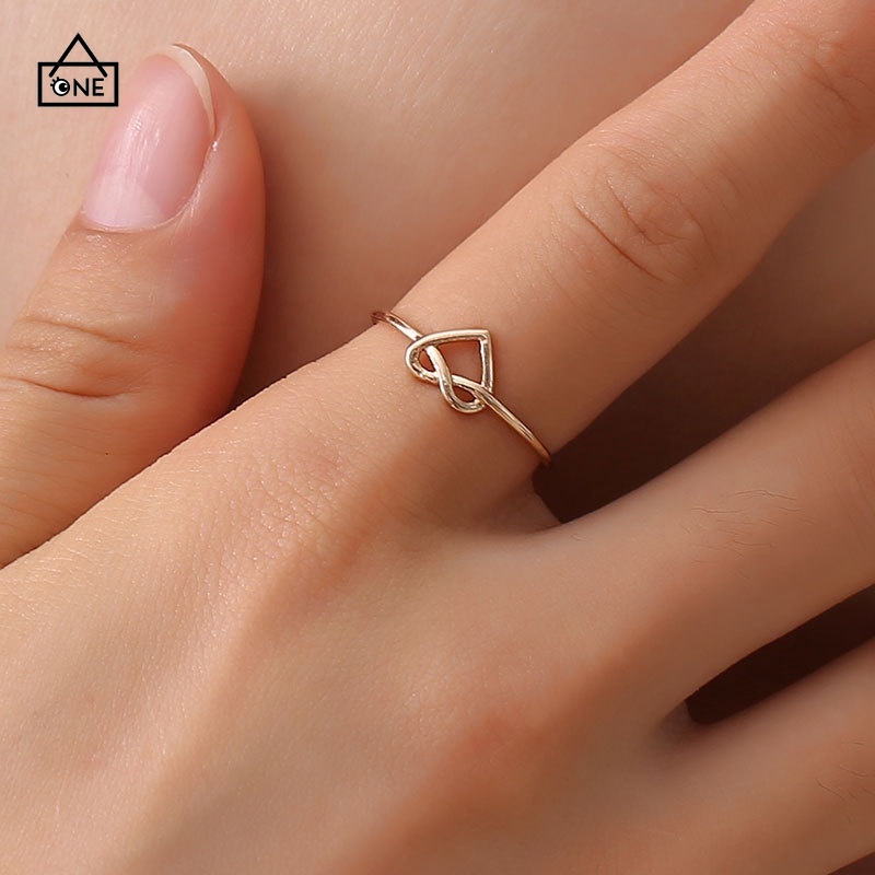 COD❤Cincin wanita cinta Berongga Disesuaikan Tiga Dimensi anak perempuan cincin anak perempuan A one