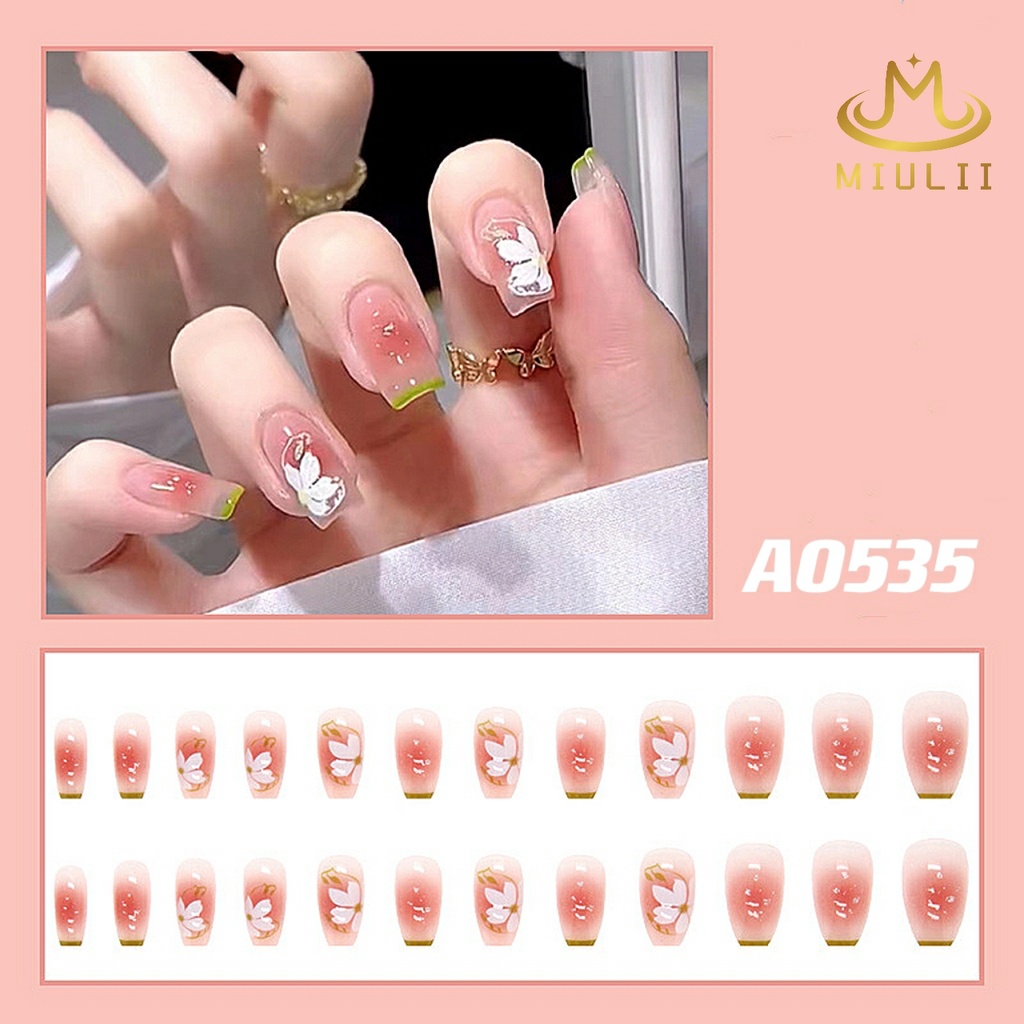 MIULII / KUKU PALSU   A0535  / 24PCS / 3D / NAIL ART / PREMIUM / CUTE / FREE LEM JELLY / KUTEK