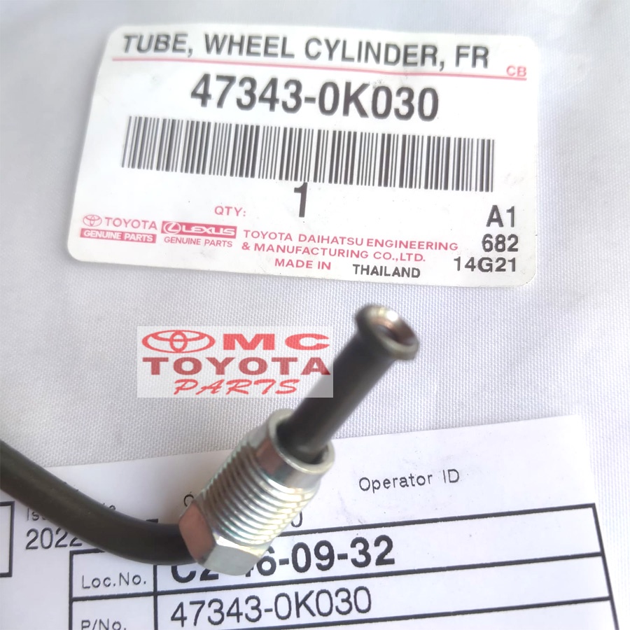 Tube whell Cylinder Selang pipa Depan Kiri Fortuner 47343-0K030