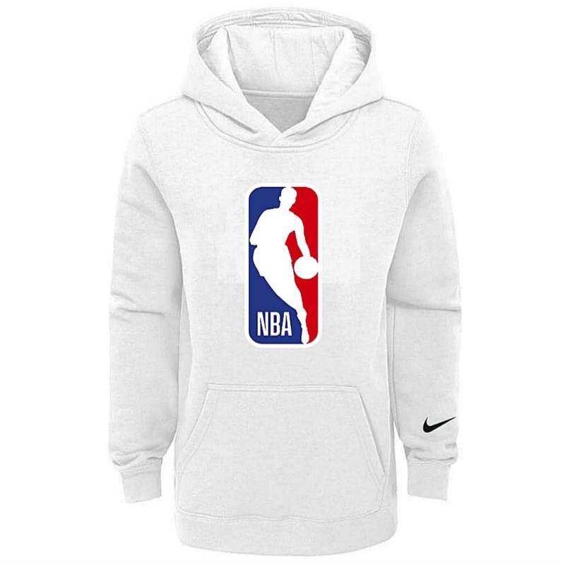 NBA WHITE NIKE CUTTON PULLOVER FLEECE HOODIE