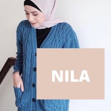 CABLE CARDY kardigan rajut kepang jumbo wanita panjang cardigan kancing oversize tebal terbaru impor-NILA