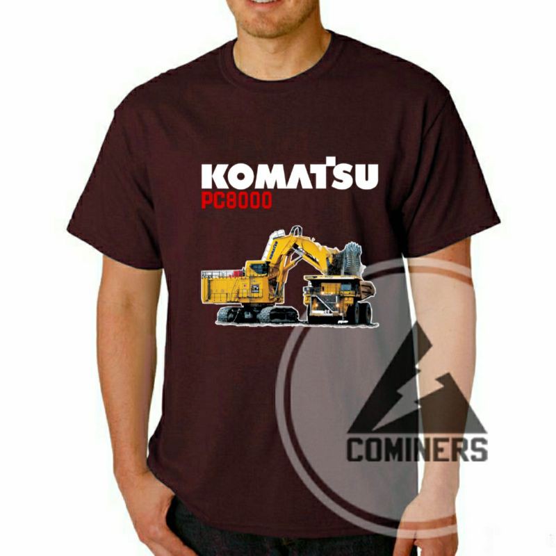 Kaos Alat Berat Tambang Batubara Excavator Shovel PC8000 - Kaos Katun Combed 24s