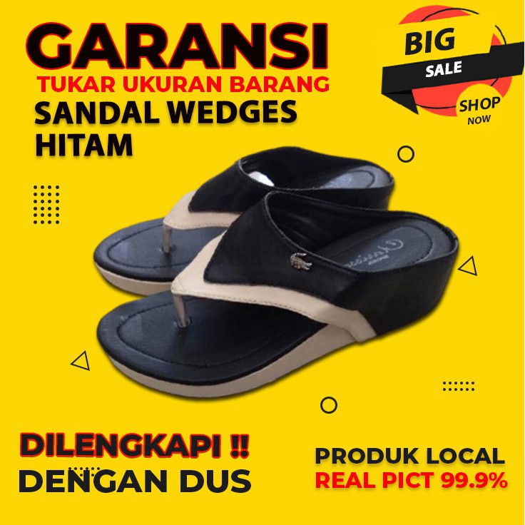 sandal Wanita wedges CROCODILE sendal tinggi import  cuci gudang