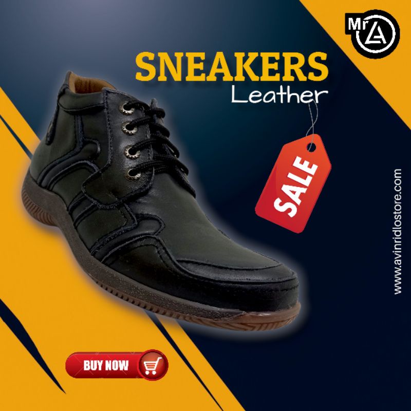 Sepatu Sneaker kulit sepatu Mr.LA boots untuk pria