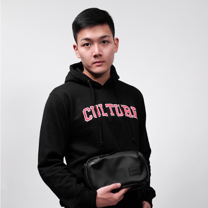 CULTURE BASIC | HOODIE BLACK RED BORDIR (BIG LOGO)