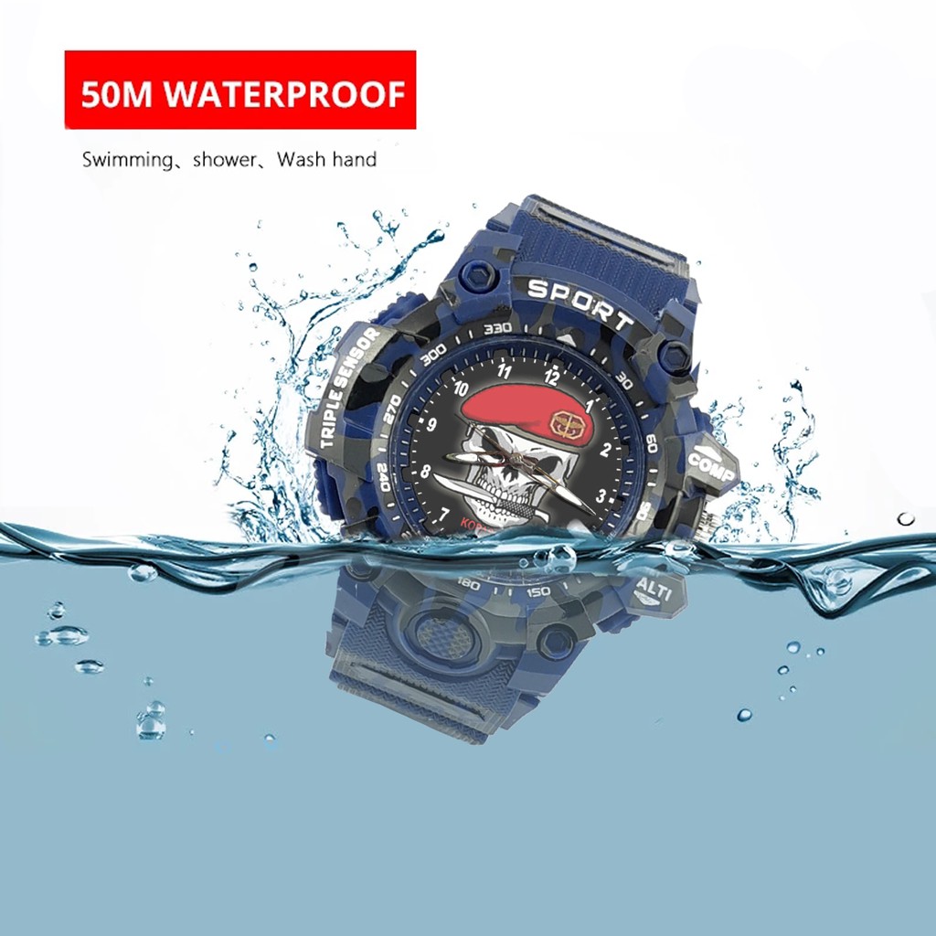 {Istimewa} Jam Tangan KOMANDO PASUKAN KHUSUS (TNI) -Biru Army Water Resistant